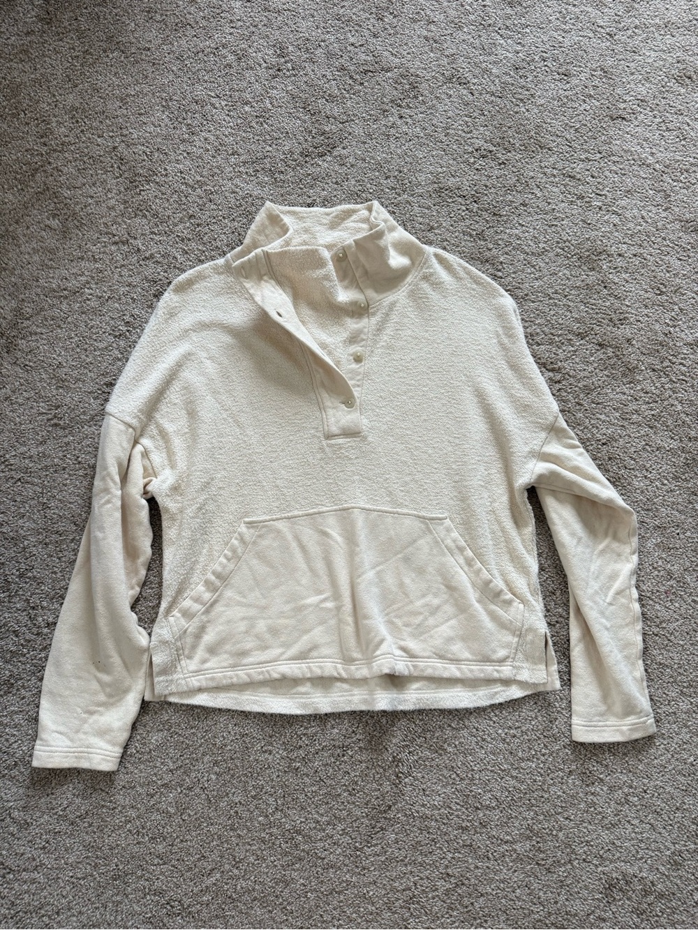 REI Co-Op Wallace Hemp / Cotton Cozy Button-Front Pullover Sweater Size Medium